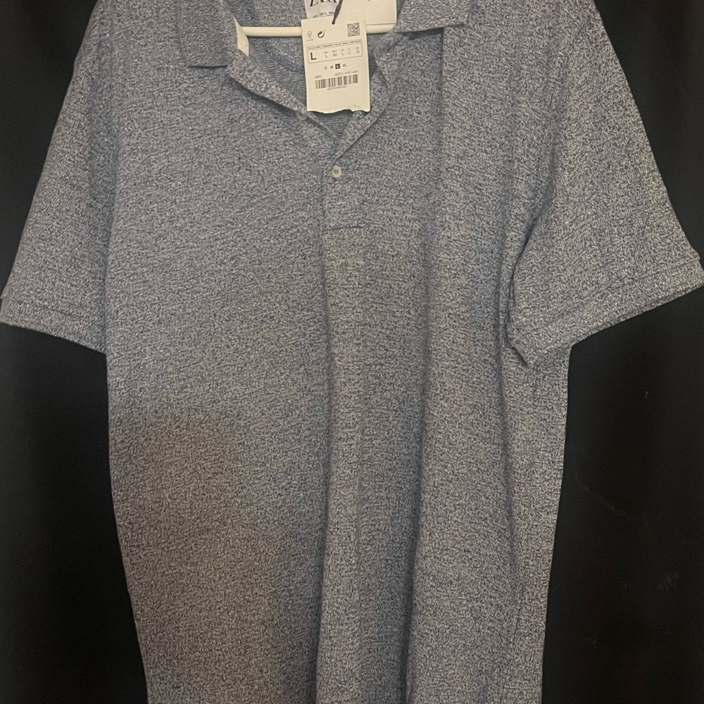 Zara Blue Polo Shirt Classic Knit Design